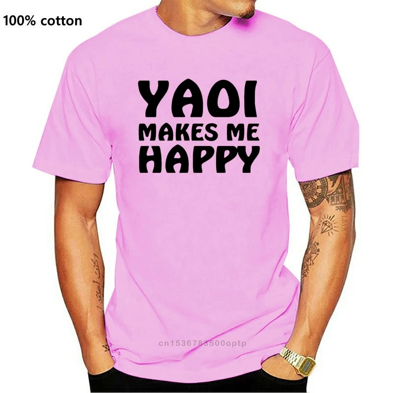 

Новая модная мужская футболка Yaoi «сделай меня счастливой» из японского аниме 2020 Мужская футболка с рисунком юмористический 100% хлопок