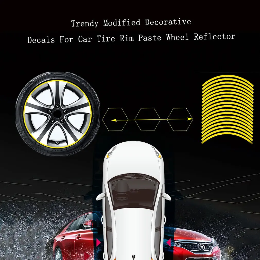 

Trendy Modified Decorative Decals For Car Tire Rim Paste Wheel Reflector Exquisitely Designed Durable