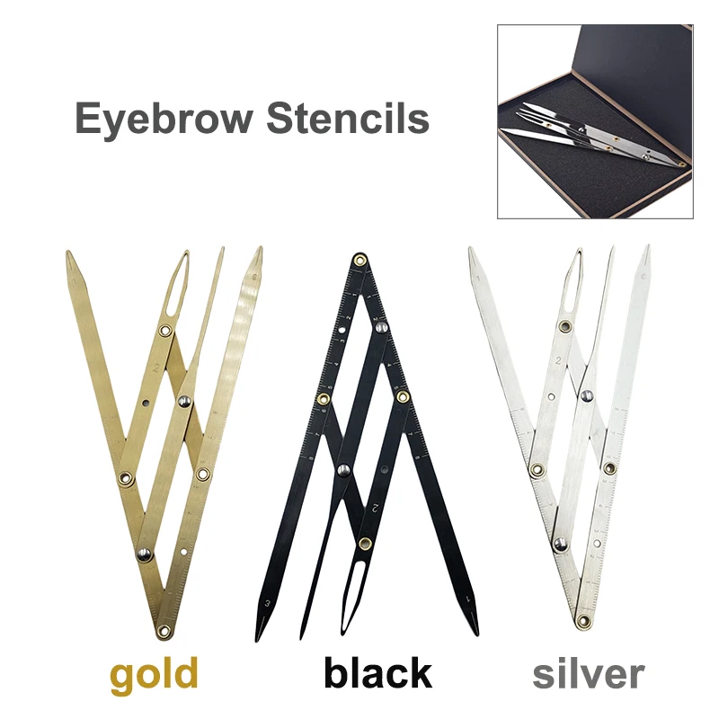 Аксессуары для микроволокна линейка бровей Нержавеющая сталь золотое сечение