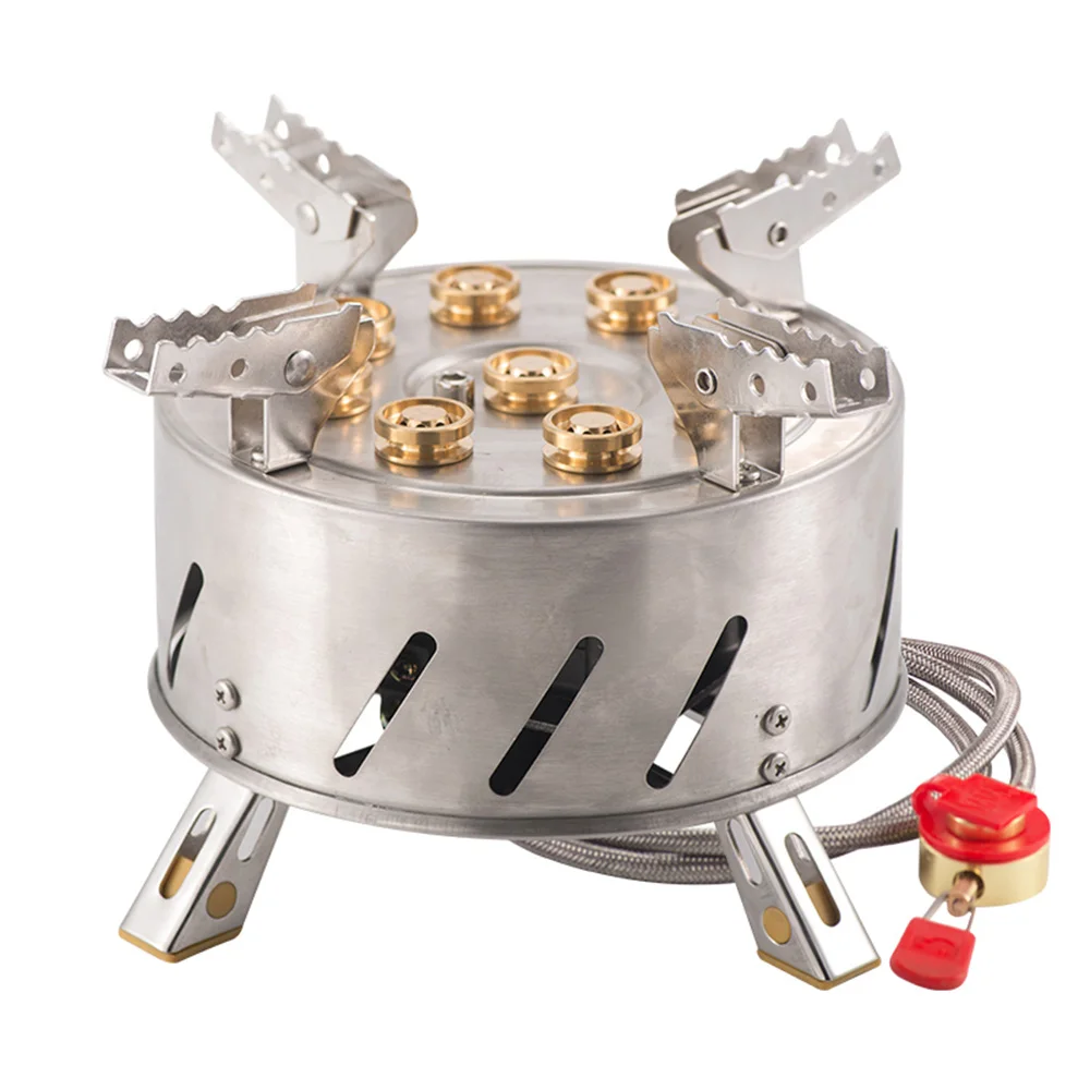 

Self-Driving Tour Outdoor Stainless Steel 9-Head Stove Portable 9 Hole Fire And Brimstone Stove 야외 캠프 제품