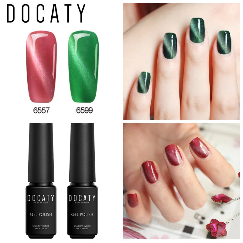 Docaty кошачий глаз Блестящий Гель лак для ногтей Lucky Colorful Nail Art Маникюр УФ
