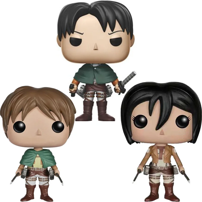 Фигурки аниме атака на Титанов 10 см MIKASA ACKERMANN #21 LEVI #235 Эрен джагер #20 виниловые экшн