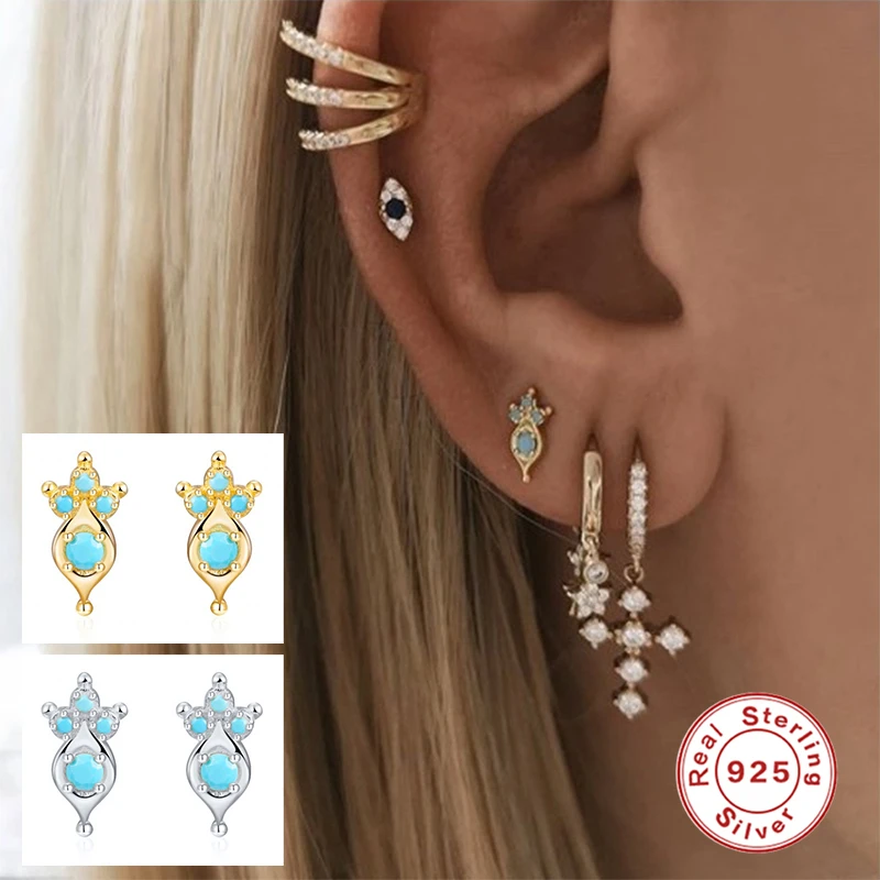 

100% 925 Sterling Silver Drop Earrings For Women Luxury Zircon Circle Cross Earring Earings Wedding Party Gift Exquisite Jewelry