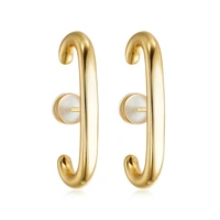 c shaped s925 earrings for women punk gothic fashion personality minimalist luxury hot cool design metal jewelry wholesale gift
