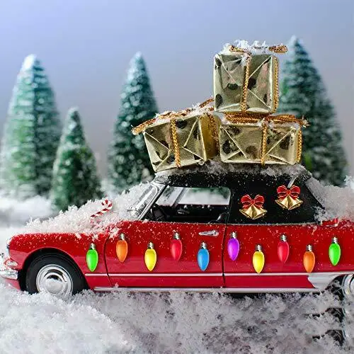 

18 PCs Christmas Car Magnetic Decoration Jumbo Lights and Ornaments for Winter