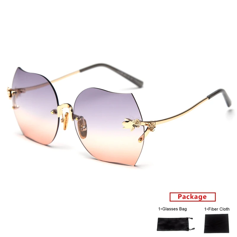 Солнцезащитные очки без оправы mimiyou женские солнцезащитные с вырезами и цветами