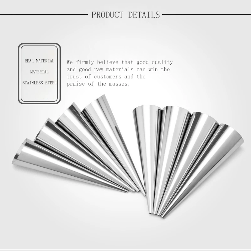 1/8Pcs Conical Tube Cone Roll Moulds Stainless Steel Spiral Croissants Mold Pastry Cream Horn Cake Bread Baking Tool | Дом и сад