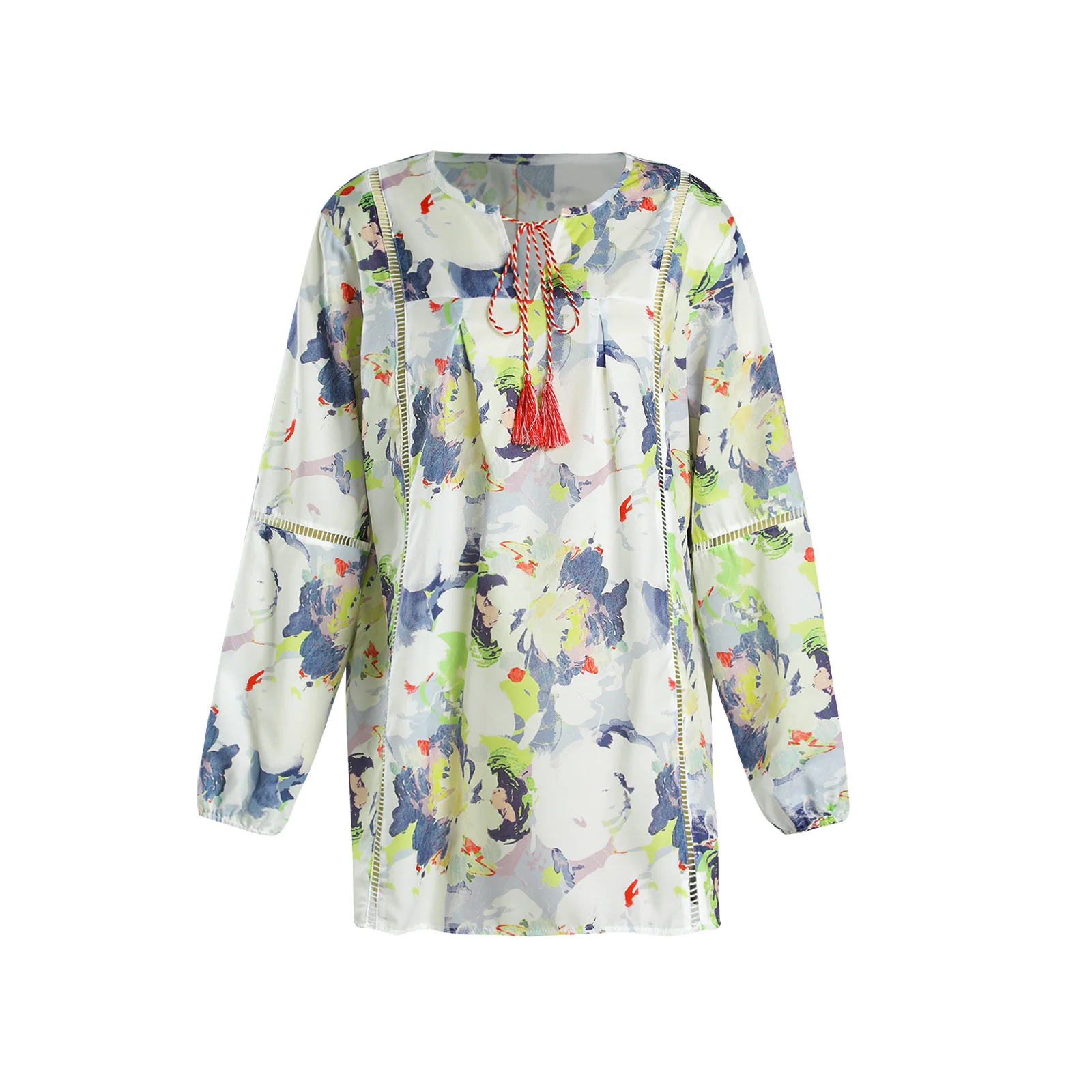 

Stylish Women Bohemian Loose Shirt Female Abstract Print Long Sleeve V-neck Pullover Blouses Casual Blusas Chemise