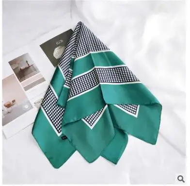 70*70 см квадратный шелковый атласный шарф Новый Модный женский в горошек