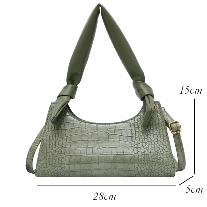 

Fashion Alligator Baguette Shoulder Bags Leather Designer Purses and Handbags Luxury Hand Bags Women Cross Body Bag Sac A Main