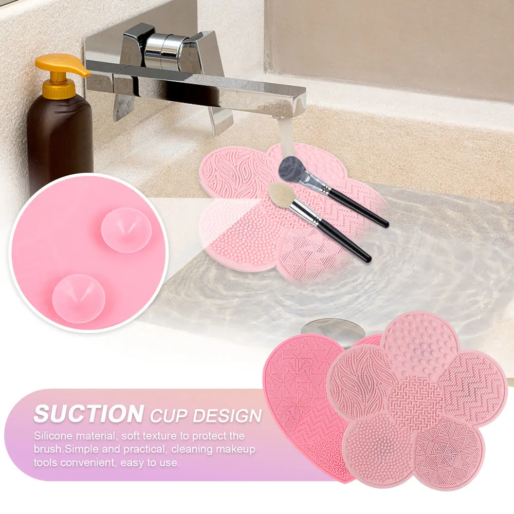 

2pcs Portable Silicone Makeup Brush Cleaning Mat Makeup Brush Cleaner Pad
