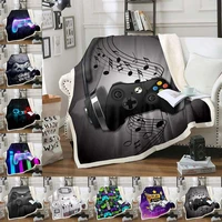 game controller sherpa blanket for couch sofa chair teens gamer room decor soft warm fuzzy plush cozy bed blankets