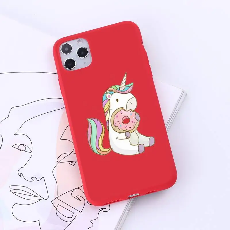 

Cute cartoon rainbow unicorn animal Phone Case Candy Color for iPhone 6 7 8 11 12 s mini pro X XS XR MAX Plus