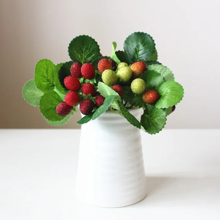Растение искусственные цветы фрукты украшение весло для фруктов дикая клубника