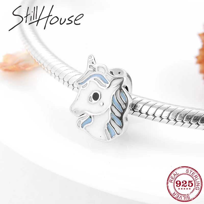 God Beast синие и белые эмалированные бусины-пробки в виде единорога Оригинальные