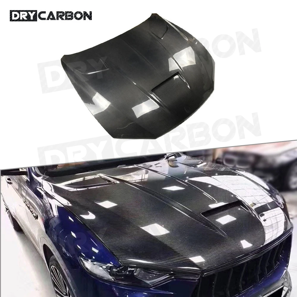 Сухая карбоновая передняя крышка капота двигателя для Maserati Levante 2016 2019 кованая