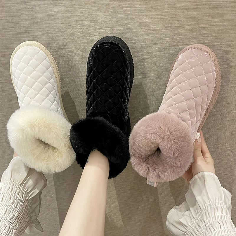 

Новинка 2021, обувь из хлопка большого размера, женские зимние утолщенные теплые женские сапоги для снега, женские водонепроницаемые сапоги и...