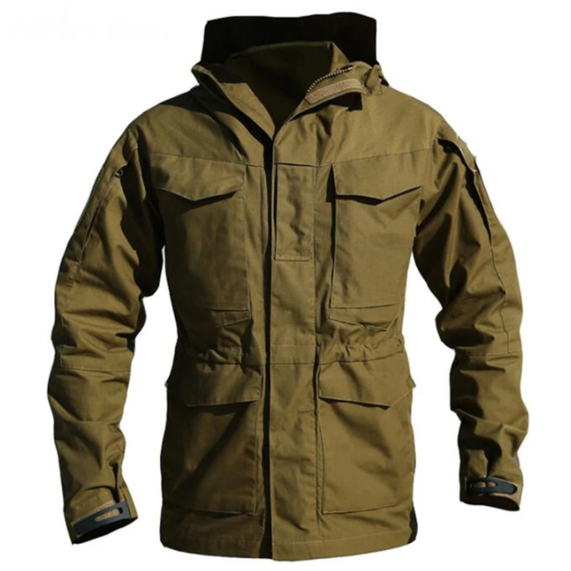 

Military Tactical Windbreaker Jackets Mens Waterproof Hoodie Flight Pilot Coats Multi-pocket Bomber Jackets chaquetas hombre