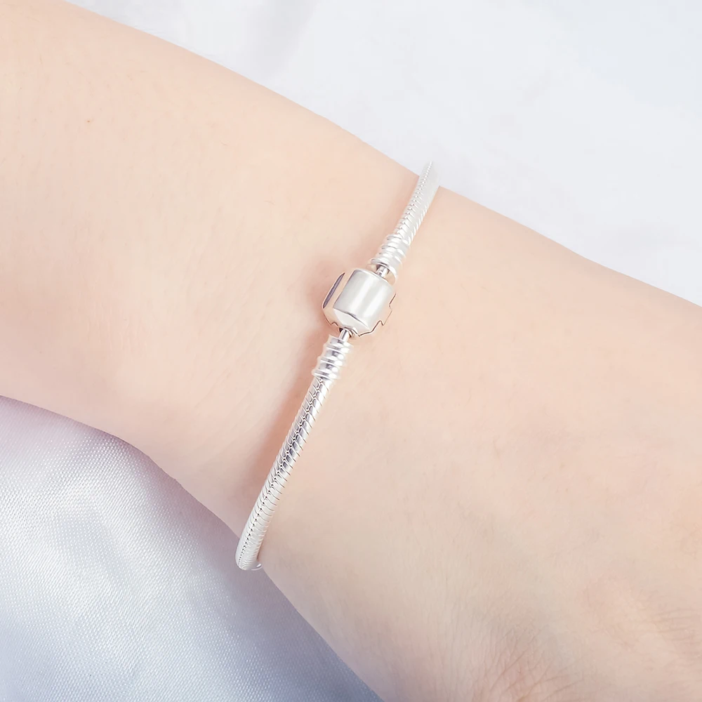 DEVOLOVE модные Аутентичные 100% стерлингового серебра 925 браслет Основной змеиной