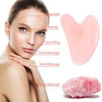 jade gua sha natural stone facial massager tool rose quartz gouache scraper neck back and eye care for spa trigger point massage