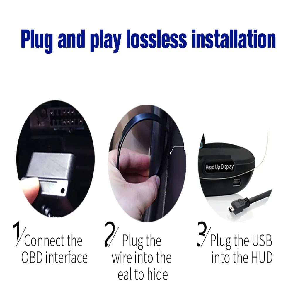 OBDHUD 7Pin до 16Pin OBD2 адаптер для дисплея головы, различные виды автомобильного питания, зарядка автомобиля, навигатор