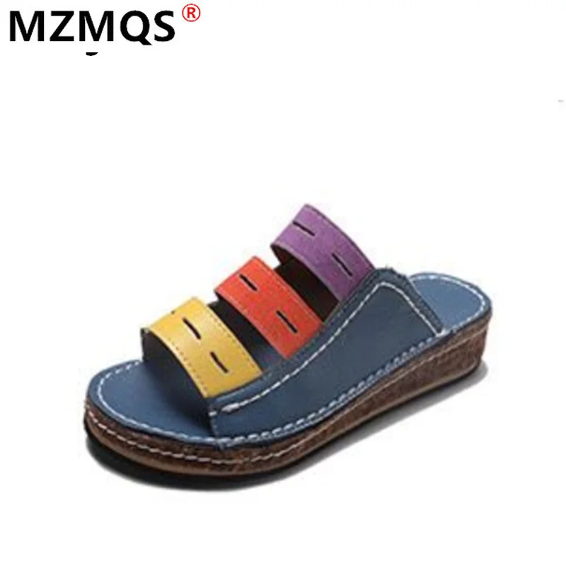 

2021 New Summer Women Wedges Sandals Fashion Vintage Comfortable Women Casual Sandals Outdoor Beach Open Toe Sandals Women