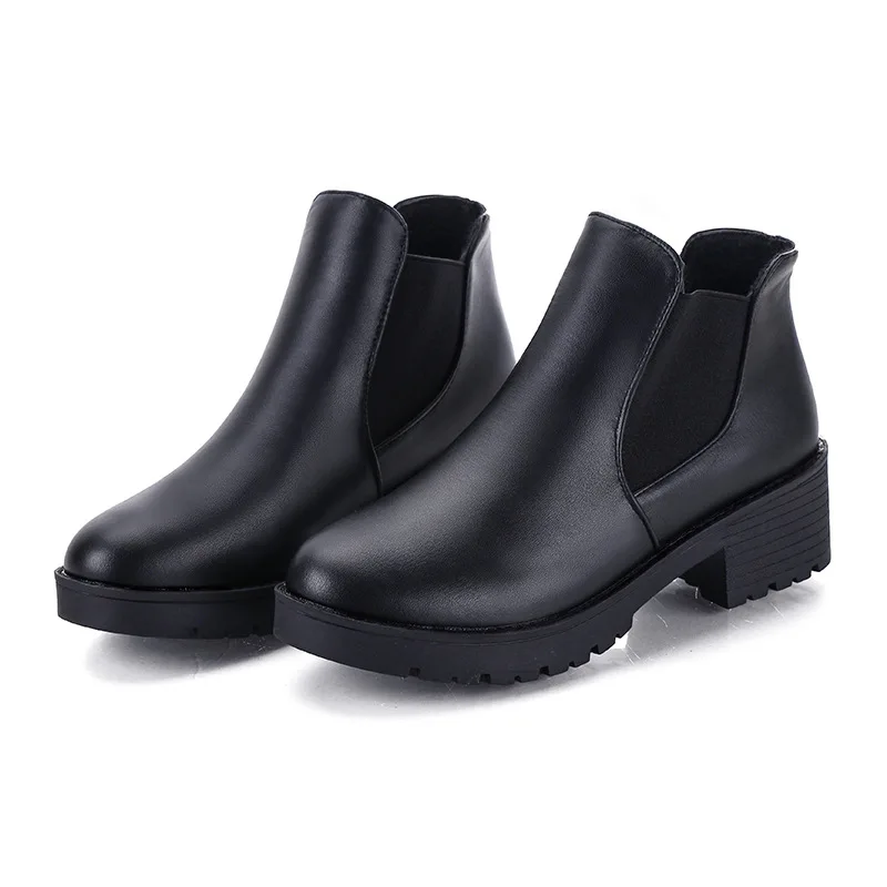 

Brand Designers New Spring Autumn Women Shoes Black High Heels Boots Lacing Platform Ankle Boots Chunky Heel Fashion Casual NEW