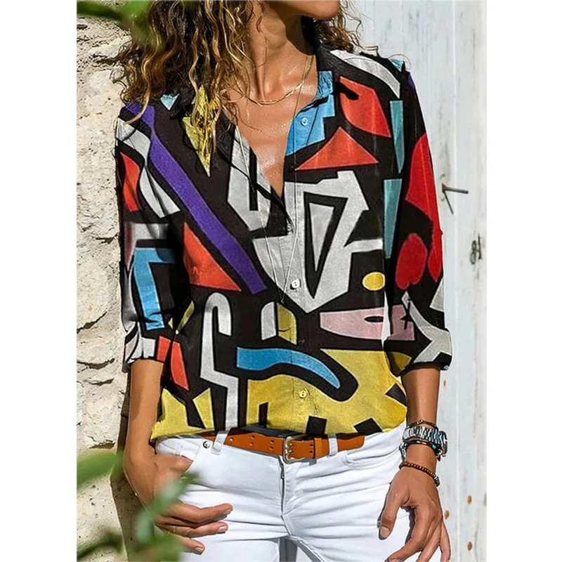 Женская Свободная блузка с карманами и длинным рукавом в стиле Харадзюку | одежда