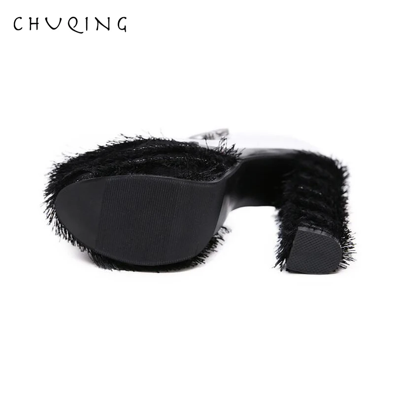 CHUQING 2019 сезон весна Новинка модная обувь на подъеме со стразами с шершавой