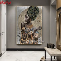 5d diy diamond mosaic african black woman graffiti art diamond painting full square round embroidery sale abstract african girl