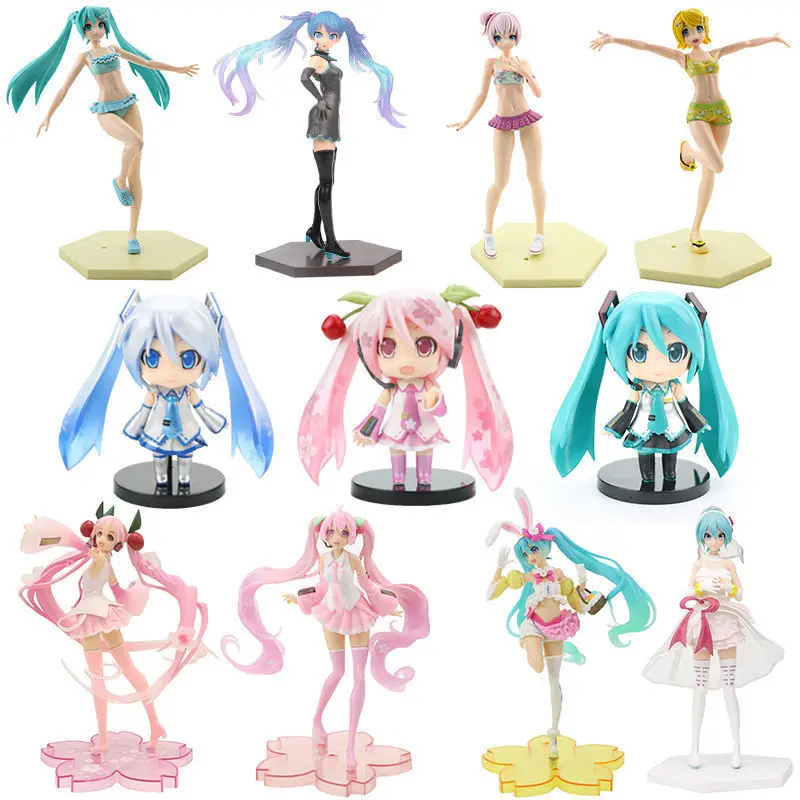 

Sakura Hatsune Kawaii Wedding Phantom Cute Rabbit Ear Powder Hatsune Miku Jingpin Hand Office Model Decoration Ornaments