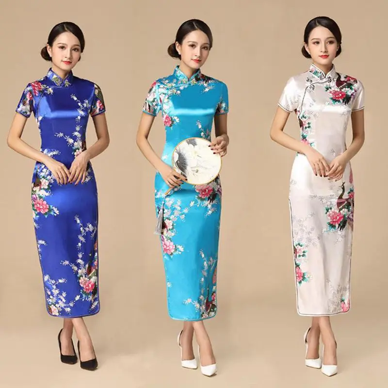 Элегантное традиционное китайское Деловое платье приталенные вечерние платья с
