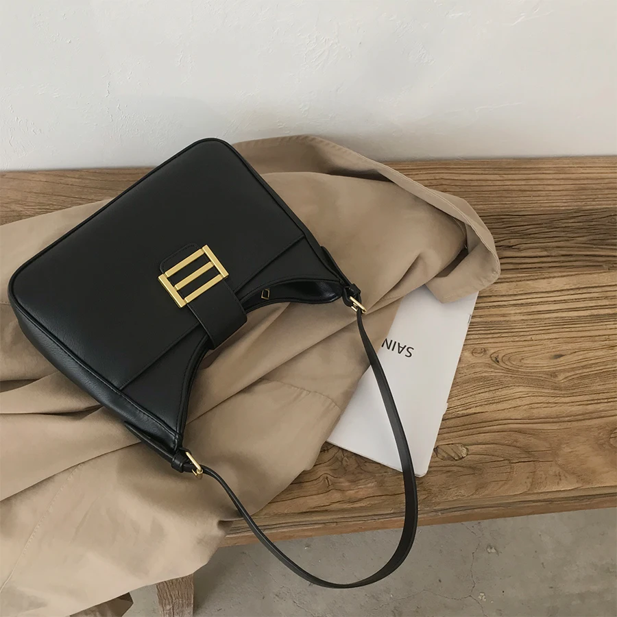 

LUKSUS Vintage Style Baguette Bags for Women Khaki Brown Suede Leather Black Coffee Shoulder Bags Handbags Sac Femme Luxe bolsos