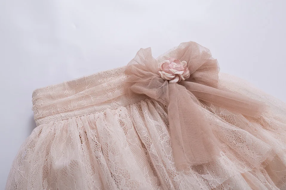 Платья с воротником оборкой летний кружевной комплект одежды для девочек бантом