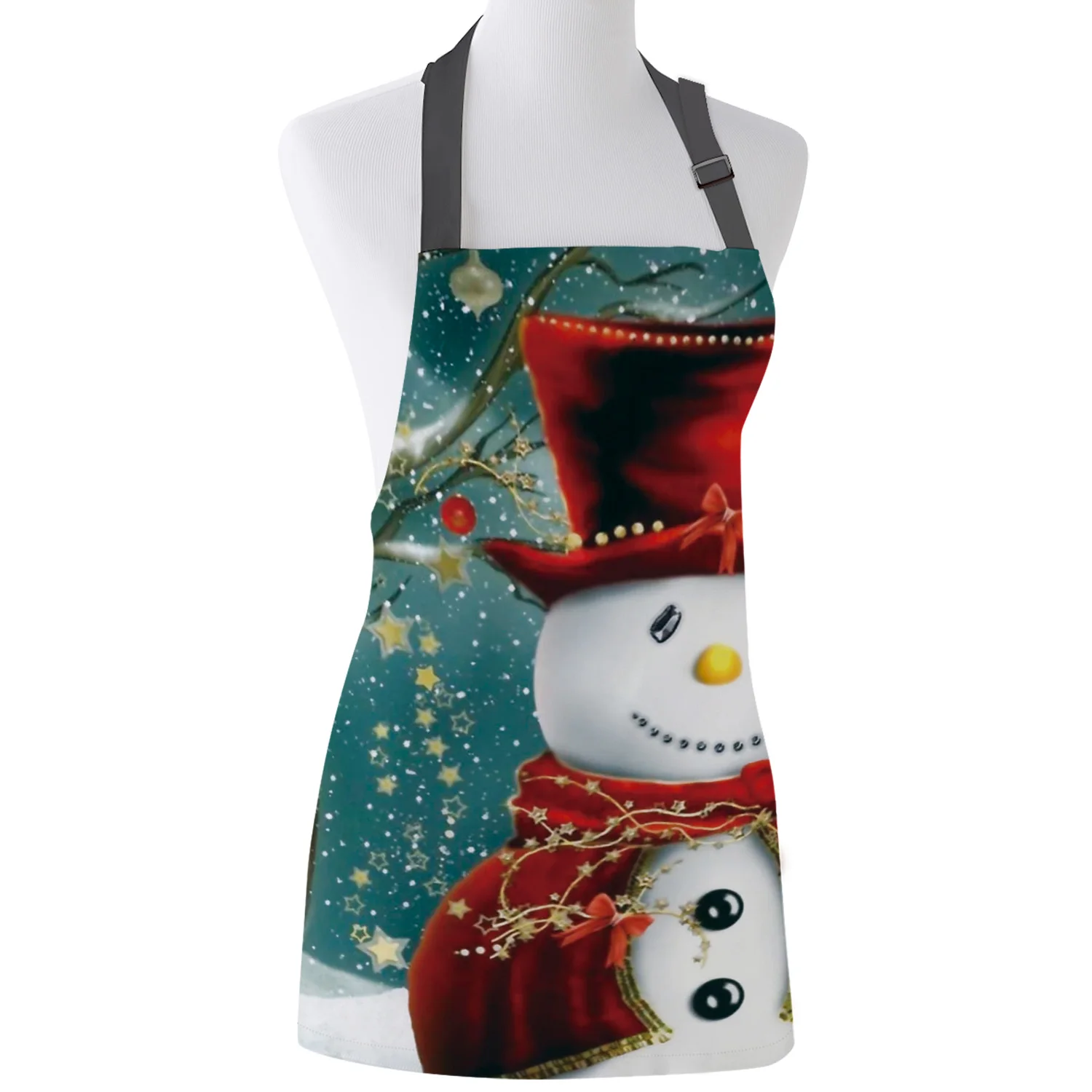 

Носить шляпу Снеговик Рождество кухня фартуки Барбекю нагрудник фартук для приготовления пищи выпечки Ресторан Pinafore украшения для дома