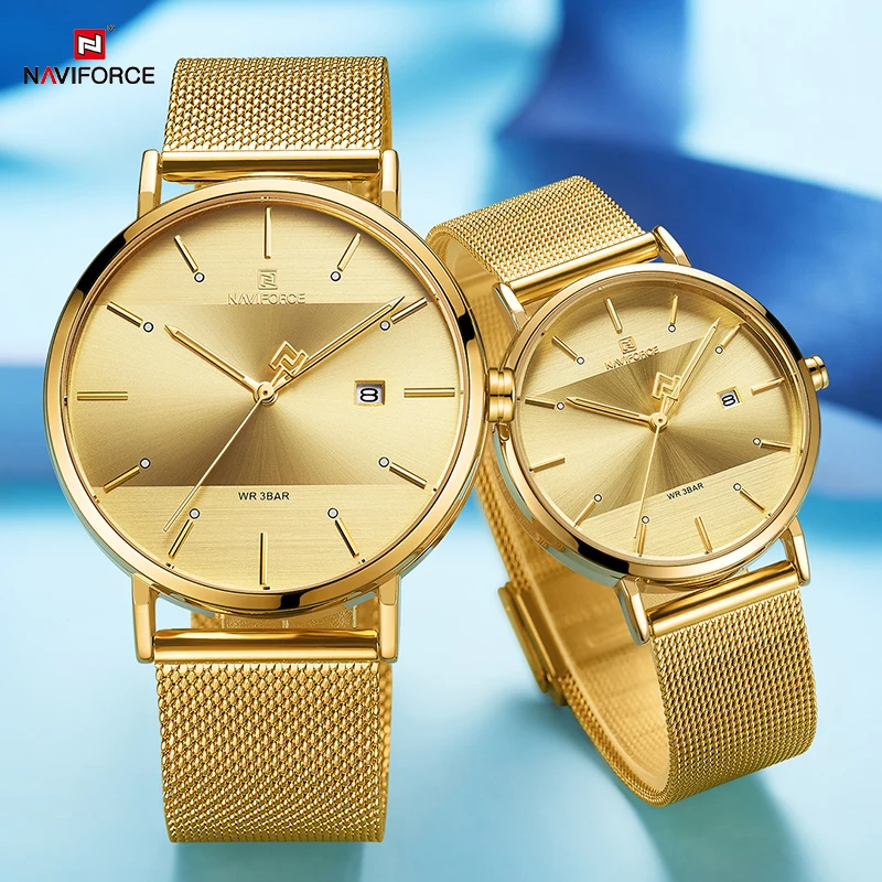 Couple Watch NAVIFORCE Mens Watch Simple Luxury Quartz Wristwatch women Clock for Male Female Waterproof Lovers Thin Watch 2021