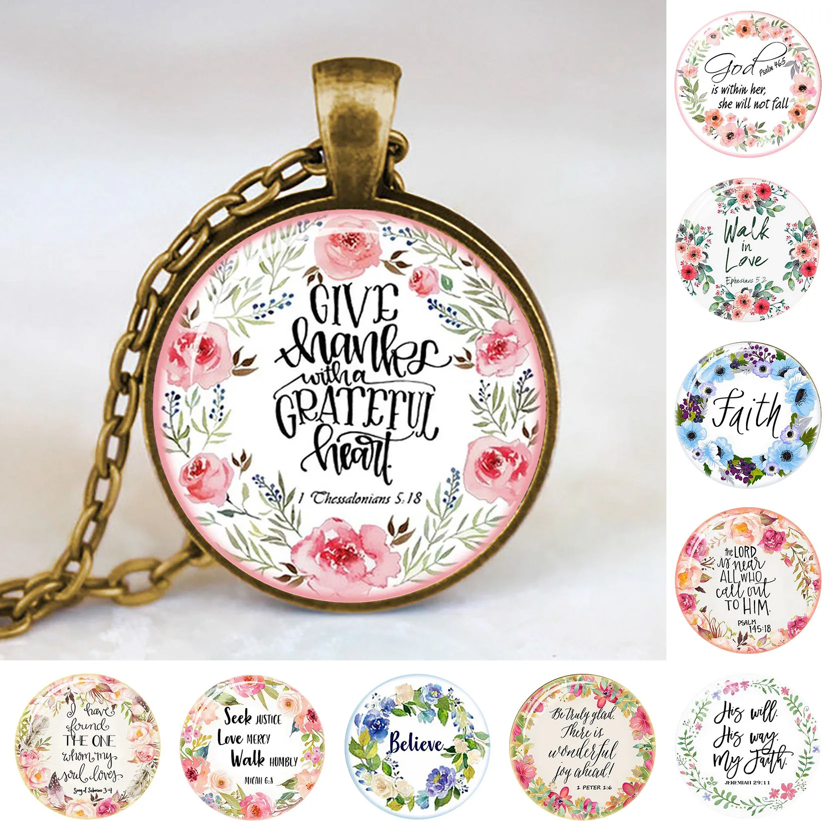 Библейские стихи Писание ожерелье античная бронза подвеска для христианских