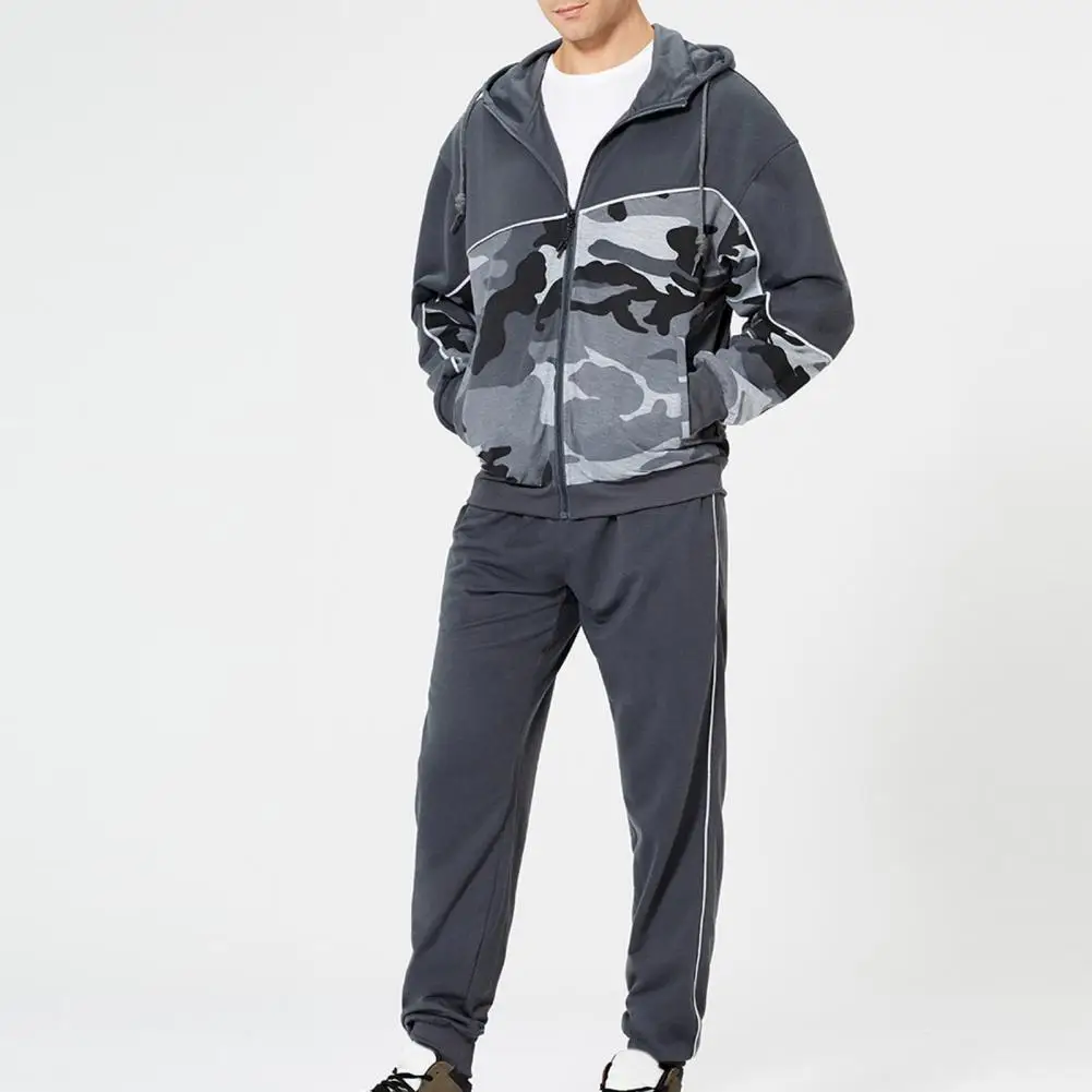 

Men Pullovers Casual Sweaters Tracksuit Cool Camouflage Loose Sweatshirt Suit Jogging Fashion Hoodie Suit Soft Autumn