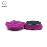 detailing 2pcs purple wave buffing pad for car long lasting 3inch hook and loop buffing foam pad for car polishing