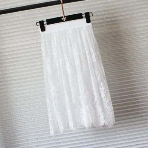 Женская Прозрачная Кружевная юбка вечерние мини юбки черного и белого цвета для