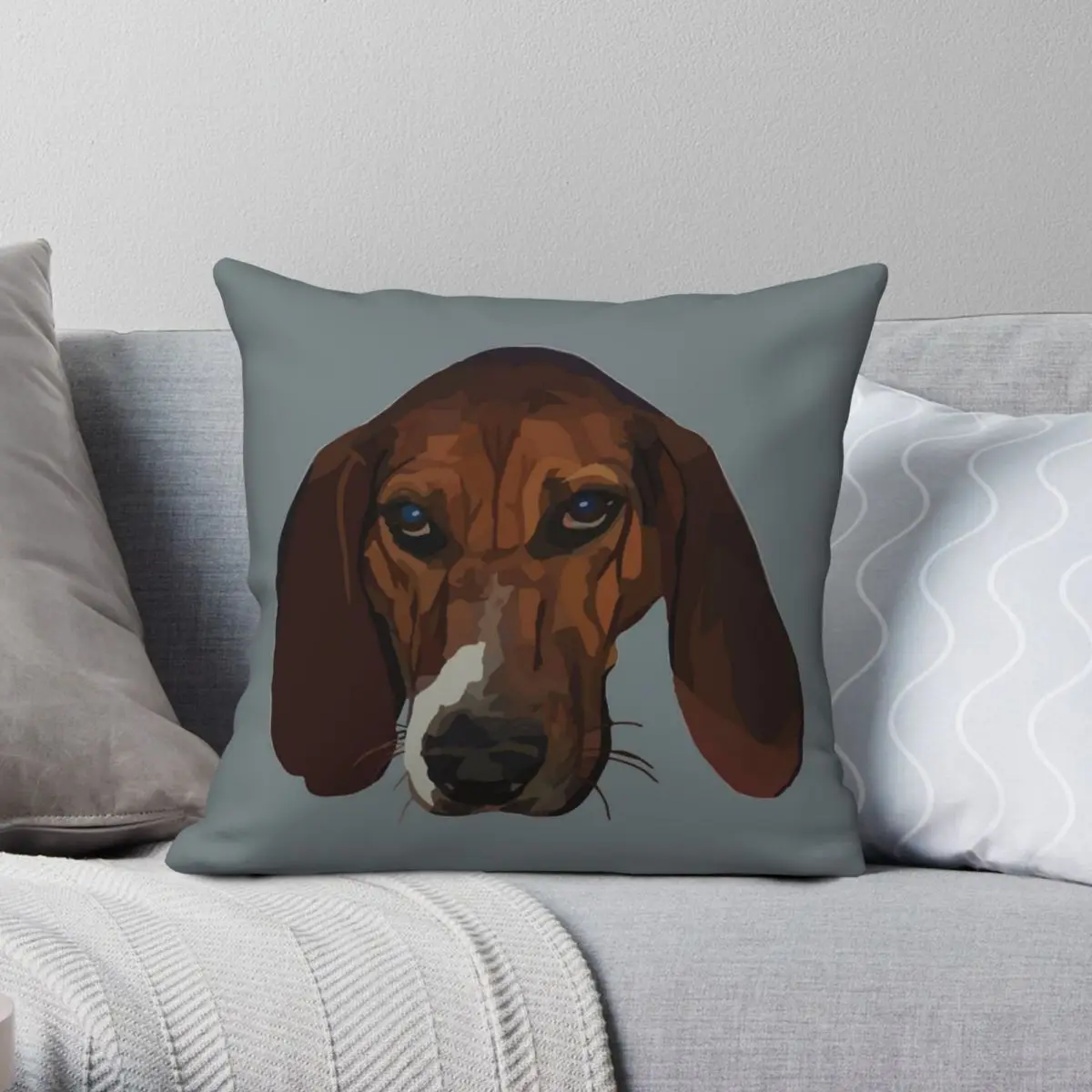 

Treeing Walker Coonhound Dog Pillowcase Polyester Linen Velvet Pattern Zip Decor Pillow Case Car Cushion Cover