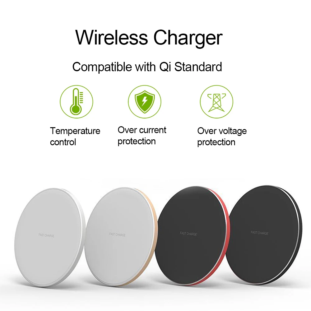 Переносное Беспроводное зарядное устройство из алюминиевого сплава