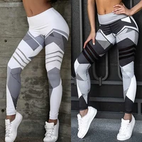 womens sport fitness leggins geometric printed yoga pants running workout leggings slim gym tights trousers sweatpants clothing