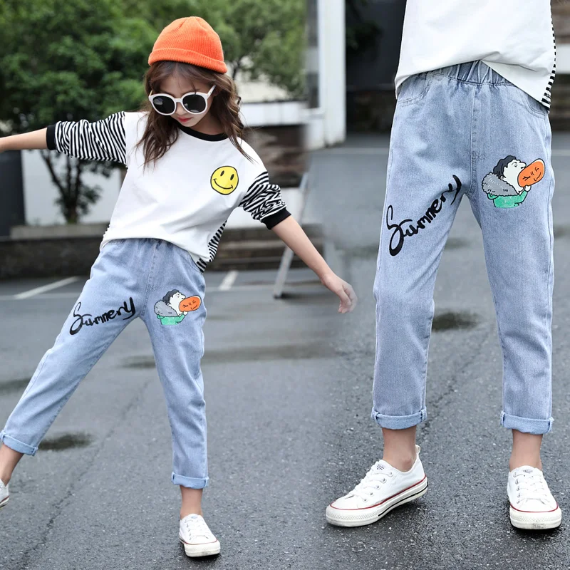 

Girls pants spring and autumn 2022 new autumn style ocean tide little girl trousers Korean version of the aged children's jeans