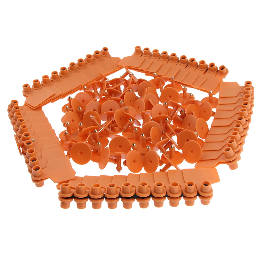 100 штук пустой свиней корова скота Ушные бирки маркер анти-коррозия оранжевый |