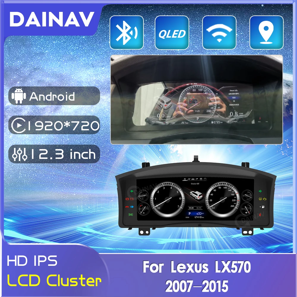 

12,3 дюймовый цифровой кластер для приборной панели Android для Lexus LX570 2007-2015 Автомобильный кластер с ЖК-дисплеем Мультимедийная панель