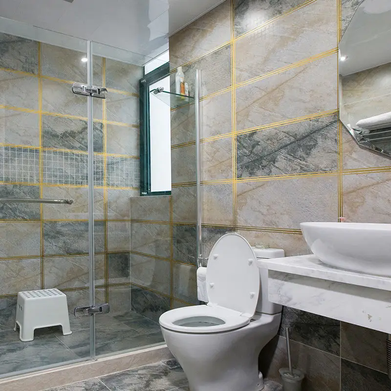 

500cm Gold Self Adhesive Tile Sticker waterproof wall gap sealing tape Strip Floor tile Bedroom Decoration Line Beautiful Seam