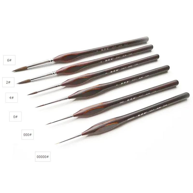 6 шт./лот 00000 # ~ заостренная кисть для рисования контурная ручка комбинированная