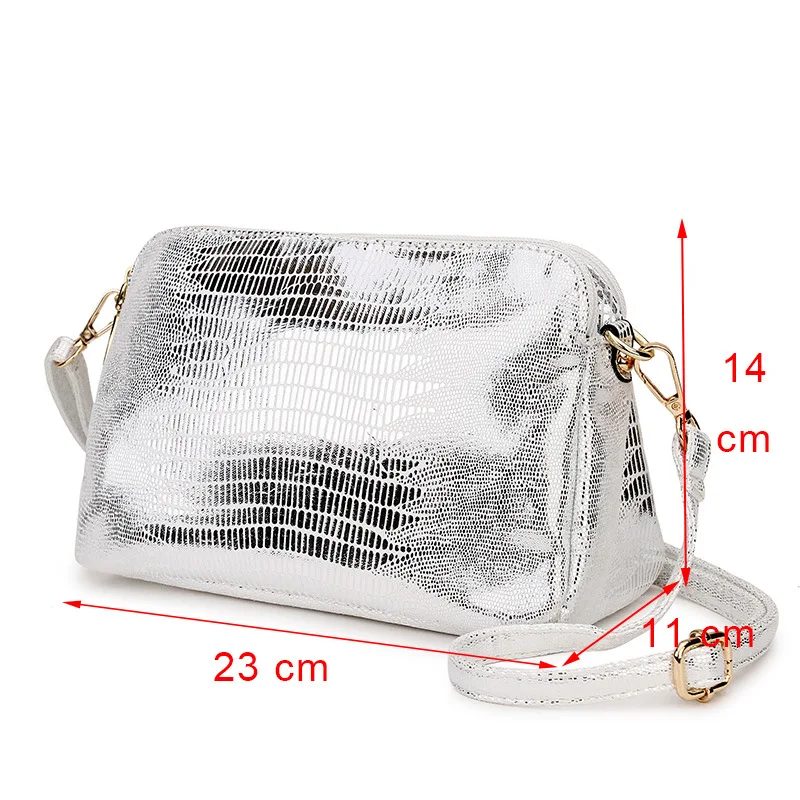 

2020 Silver Women Messenger Bag High Quality PU Leather Small Handbag Women Crossbody Bags Clutch Ladies Handbags and Purses Sac