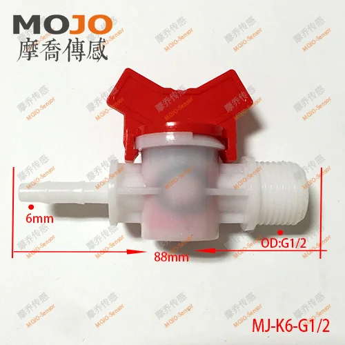 

2020 Free shipping!(2pcs/Lots) MJ-K6-G1/2 Water valve for barb:6mm to Male thread:G1/2" diameter garden irrigation water faucet